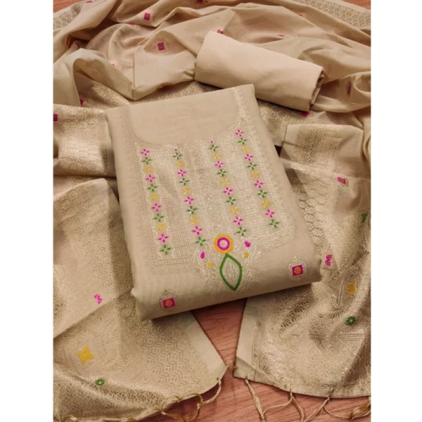 Printed Banarasi Silk Salwar Suit Material