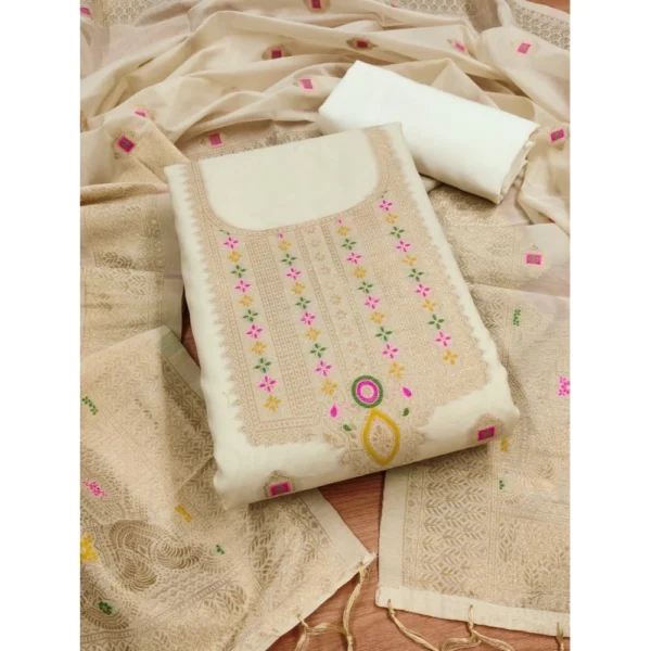 Printed Banarasi Silk Salwar Suit Material