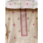 Generic Women's Banarasi Silk Printed Unstitched Salwar Suit Material With Dupatta (Cream, 3Mtrs) - Image 2