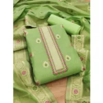 Generic Women's Banarasi Silk Printed Unstitched Salwar Suit Material With Dupatta (Pista, 3Mtrs) - Image 3