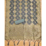 Generic Women's Banarasi Silk Printed Unstitched Salwar Suit Material With Dupatta (Grey, 3Mtrs) - Image 2