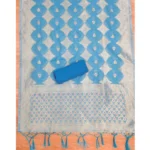 Generic Women's Banarasi Silk Printed Unstitched Salwar Suit Material With Dupatta (Sky Blue, 3Mtrs) - Image 2