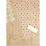 Generic Women's Banarasi Silk Printed Unstitched Salwar Suit Material With Dupatta (White, 3Mtrs) - Image 3