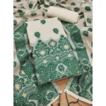 Bottle Green Banarasi Silk Unstitched Salwar Suit Material with Dupatta for Women