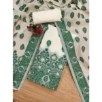Generic Women's Banarasi Silk Printed Unstitched Salwar Suit Material With Dupatta (Bottle Green, 3Mtrs) - Image 4