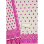 Generic Women's Banarasi Silk Printed Unstitched Salwar Suit Material With Dupatta (Pink, 3Mtrs) - Image 3