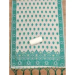 Generic Women's Banarasi Silk Printed Unstitched Salwar Suit Material With Dupatta (Teal, 3Mtrs) - Image 2