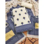 Navy Blue Banarasi Silk Unstitched Salwar Suit Material with Dupatta for Women