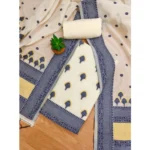 Generic Women's Banarasi Silk Printed Unstitched Salwar Suit Material With Dupatta (Navy Blue, 3Mtrs) - Image 4