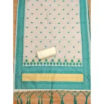 Generic Women's Banarasi Silk Printed Unstitched Salwar Suit Material With Dupatta (Teal, 3Mtrs) - Image 2