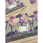 Generic Women's Banarasi Silk Printed Unstitched Salwar Suit Material With Dupatta (Cream, 3Mtrs) - Image 2