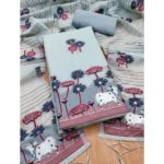 Grey Banarasi Silk Unstitched Salwar Suit Material with Dupatta