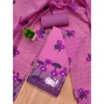 Generic Women's Banarasi Silk Printed Unstitched Salwar Suit Material With Dupatta (Pink, 3Mtrs) - Image 4