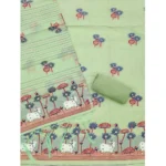 Generic Women's Banarasi Silk Printed Unstitched Salwar Suit Material With Dupatta (Pista, 3Mtrs) - Image 3