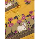 Generic Women's Banarasi Silk Printed Unstitched Salwar Suit Material With Dupatta (Yellow, 3Mtrs) - Image 2