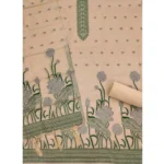 Generic Women's Banarasi Silk Printed Unstitched Salwar Suit Material With Dupatta (Cream, 3Mtrs) - Image 3