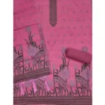Generic Women's Banarasi Silk Printed Unstitched Salwar Suit Material With Dupatta (Pink, 3Mtrs) - Image 3