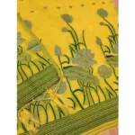 Generic Women's Banarasi Silk Printed Unstitched Salwar Suit Material With Dupatta (Yellow, 3Mtrs) - Image 2