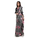 Generic Women's Georgette Printed Saree With Unstitched Blouse 5.5Mtr (Pink) - Image 4