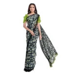 Vibrant Green Georgette Printed Saree for Women