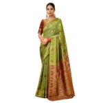 Elegant Light Green Silk Blend Paithani Saree