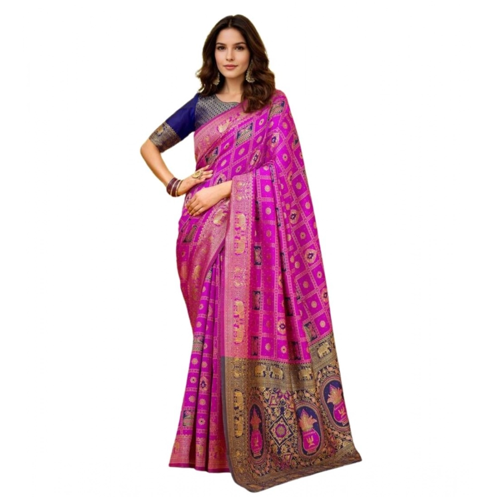 PID-62783-Generic-Women-s-Silk-Blend-Woven-Zari-Work-Saree-With-Unstitched-Blouse-5-5-Mtr-Pink-1-1000x1000-1.webp Pink Silk Blend Woven Zari Work Saree with unstitched blouse