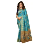 Rama Silk Blend Zari Saree for Women