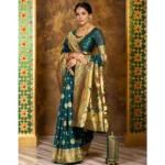 Teal Paithani Saree - Angle 3