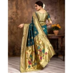 Teal Paithani Saree - Angle 2