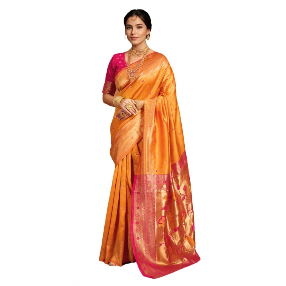 PID-62820-Generic-Women-s-Silk-Blend-Zari-Weaving-Saree-With-Unstitched-Blouse-5-5-Mtr-Orange-1-1000x1000-1.webp Orange Silk Blend Zari Weaving Saree