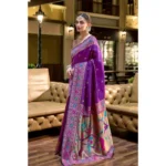 Purple Paithani Silk Saree - Angle 4
