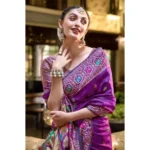 Purple Paithani Silk Saree - Angle 2