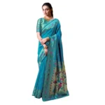 Rama Silk Blend Paithani Weaving Saree for Women