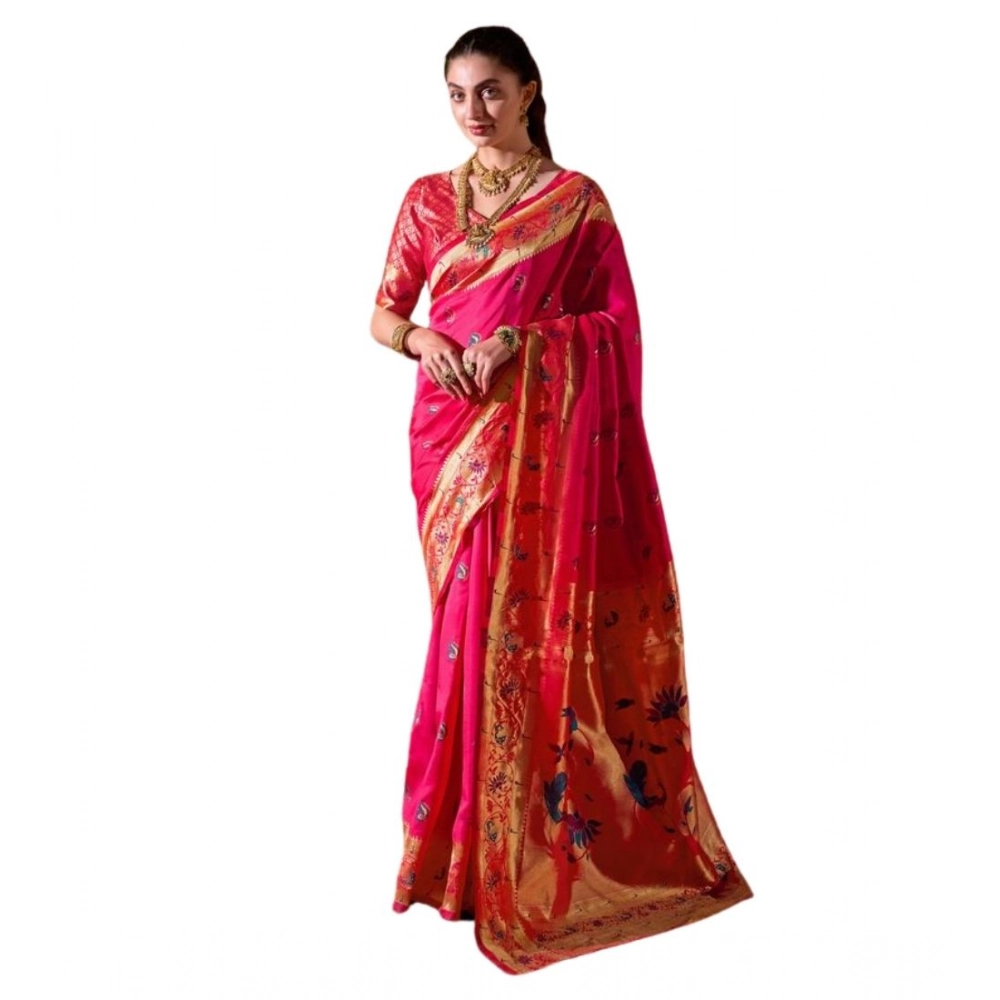 Women's Pink Silk Saree