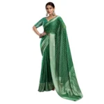 Green Georgette Weaving Saree with Unstitched Blouse