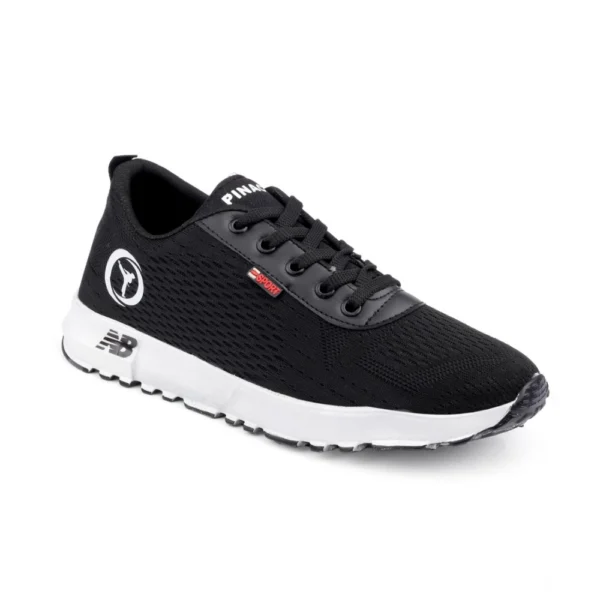 Generic men's black mesh lace-up casual shoes