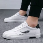 Mens White Casual Shoes - Angle 5