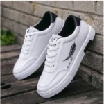 Mens White Casual Shoes - Angle 4