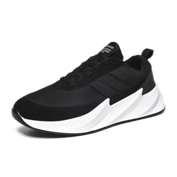 Generic Men's Casual Synthetic Lace-ups Casual Shoes (Black)