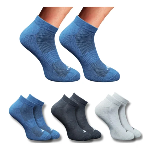 Multicolor 3-Pair Set of Unisex Casual Cotton Low Cut Socks