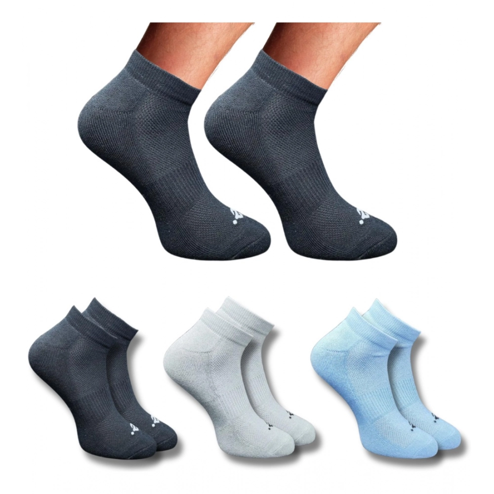 Multicolor 3-Pair Set of Unisex Casual Cotton Low Cut Socks