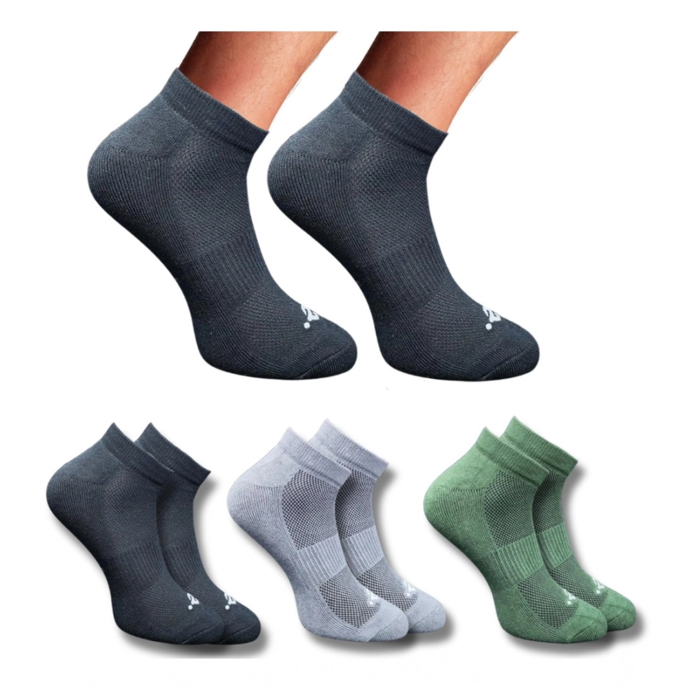Multicolor 3-Pair Set of Unisex Casual Cotton Low Cut Socks