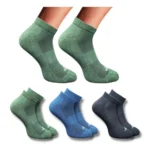 Three pairs of multicolor printed low cut socks for unisex adults