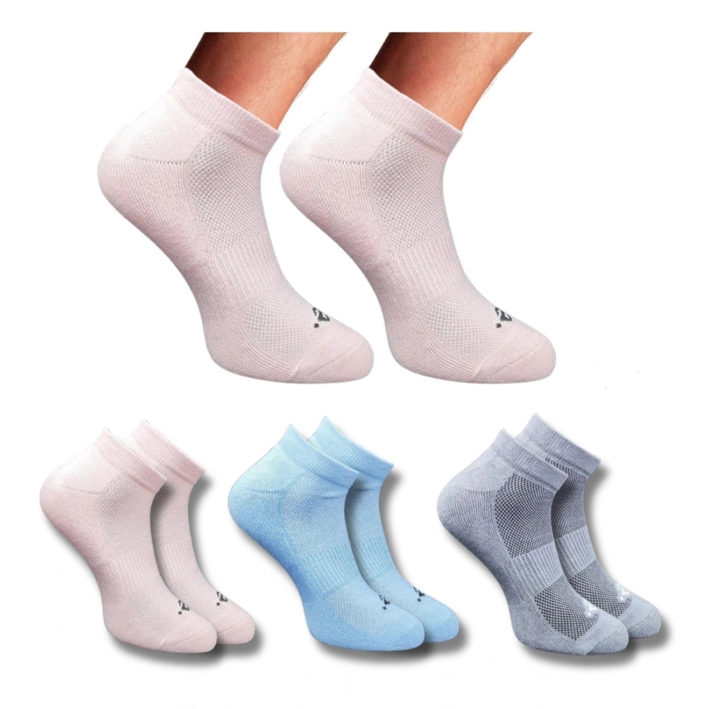 Multicolor 3 Pair Set of Unisex Casual Cotton Low Cut Socks