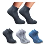 Multicolor 3-pair set of unisex cotton printed low cut socks