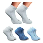 Multicolor 3-pair set of unisex cotton printed low cut socks