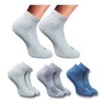 Multicolor 3-pair set of unisex cotton printed low cut socks