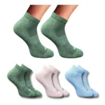 Multicolor 3-pair set of unisex cotton printed low cut socks