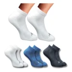 Multicolor 3-pair set of unisex cotton printed low cut socks