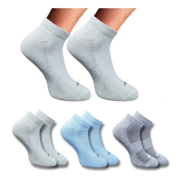 Multicolor 3-pair set of unisex cotton printed low cut socks